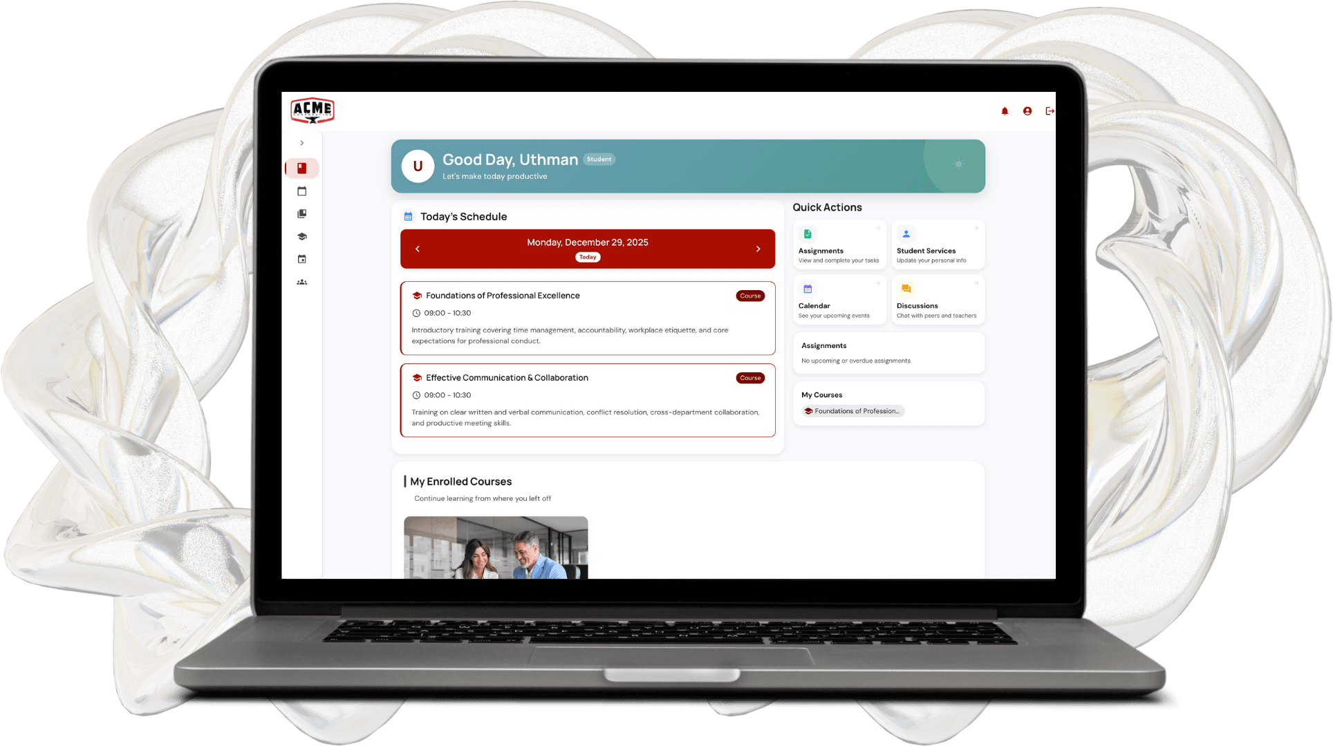 Applicant dashboard showing application progress
