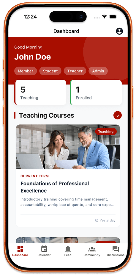 Mobile course dashboard